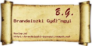 Brandeiszki Gyöngyi névjegykártya